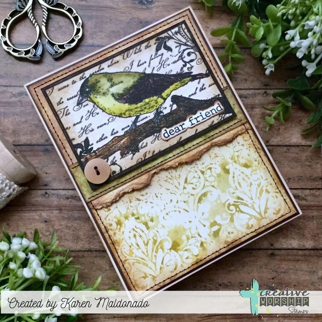 Finch Collage Clear Stamp