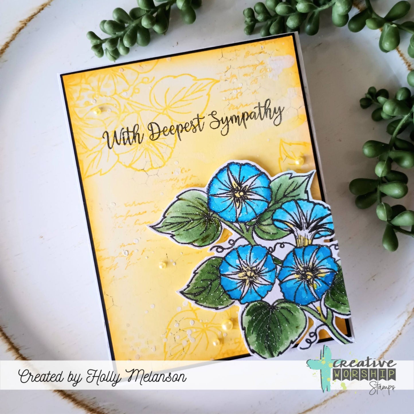 Sympathy Morning Glories Clear Stamp Set