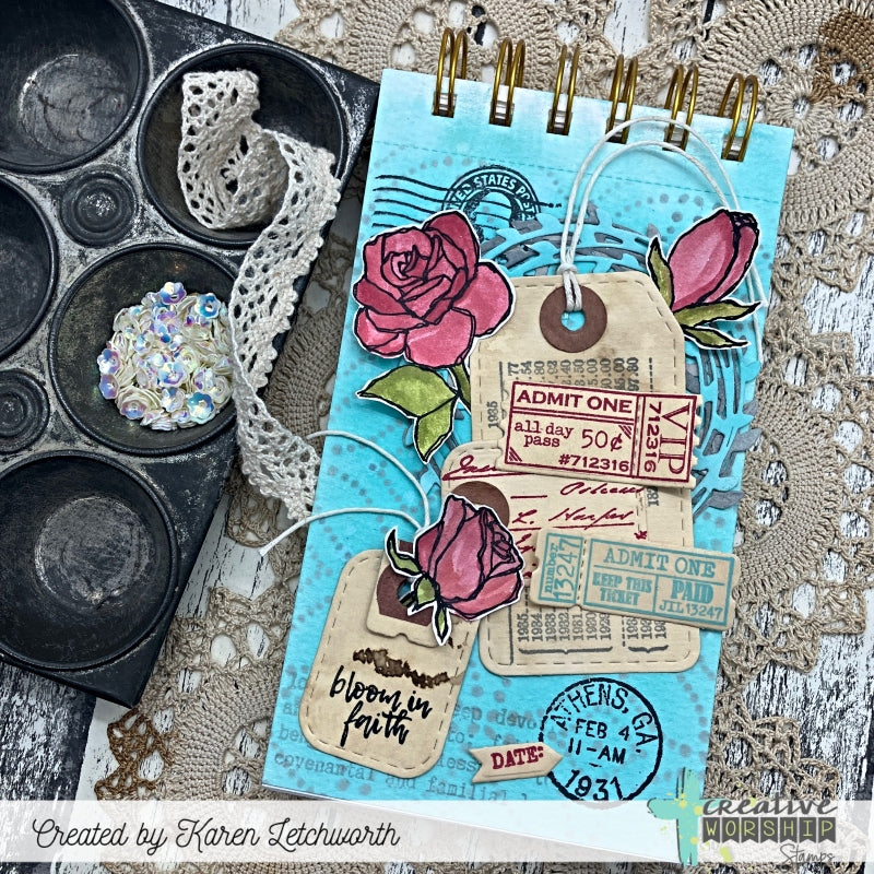 Sketched Roses Clear Stamp Set