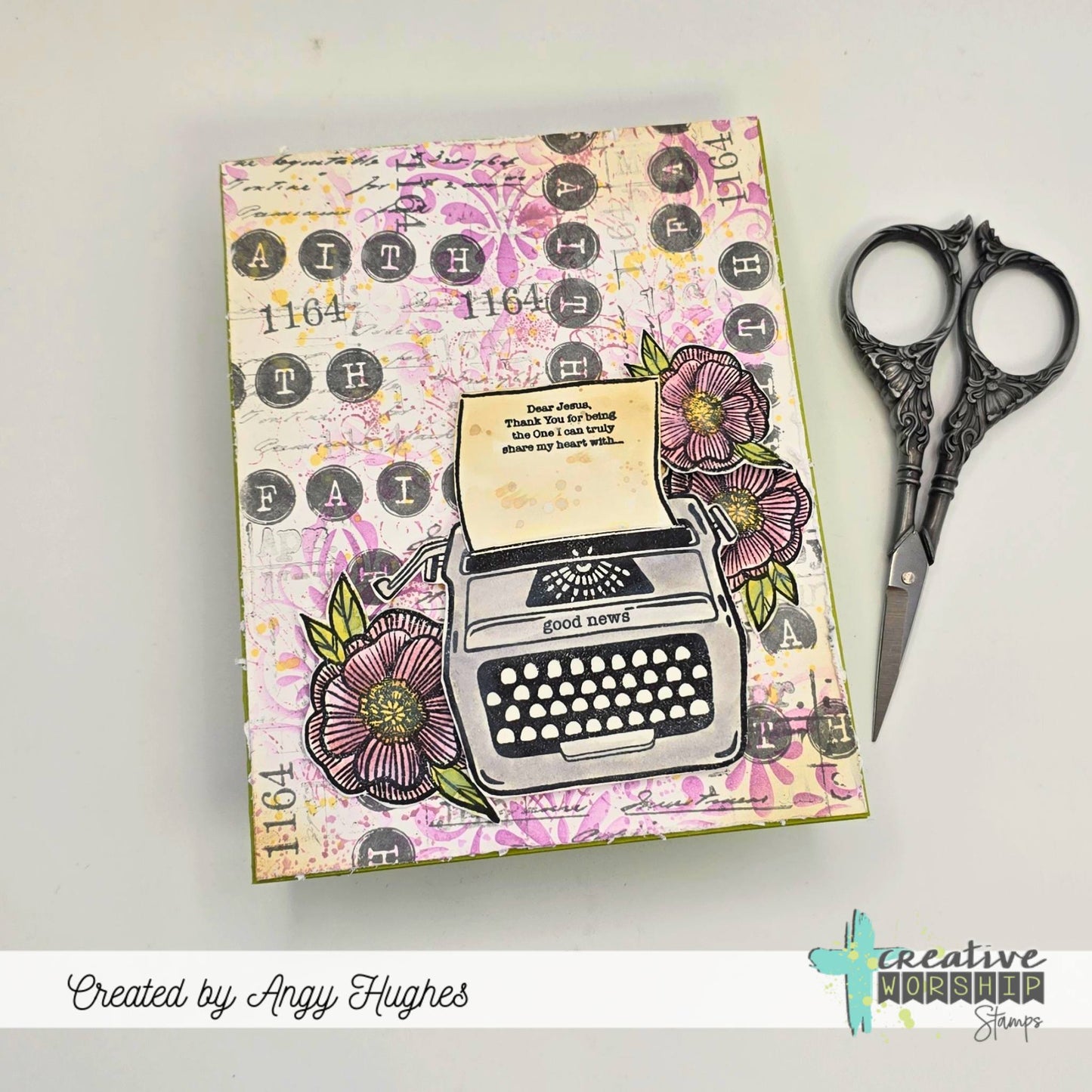 Typewriter Keys Caps Alpha Clear Stamp Set