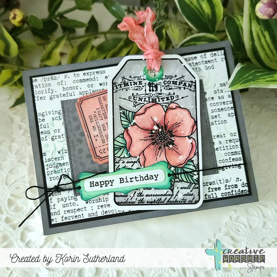 Spring Collage Tag Clear Stamp