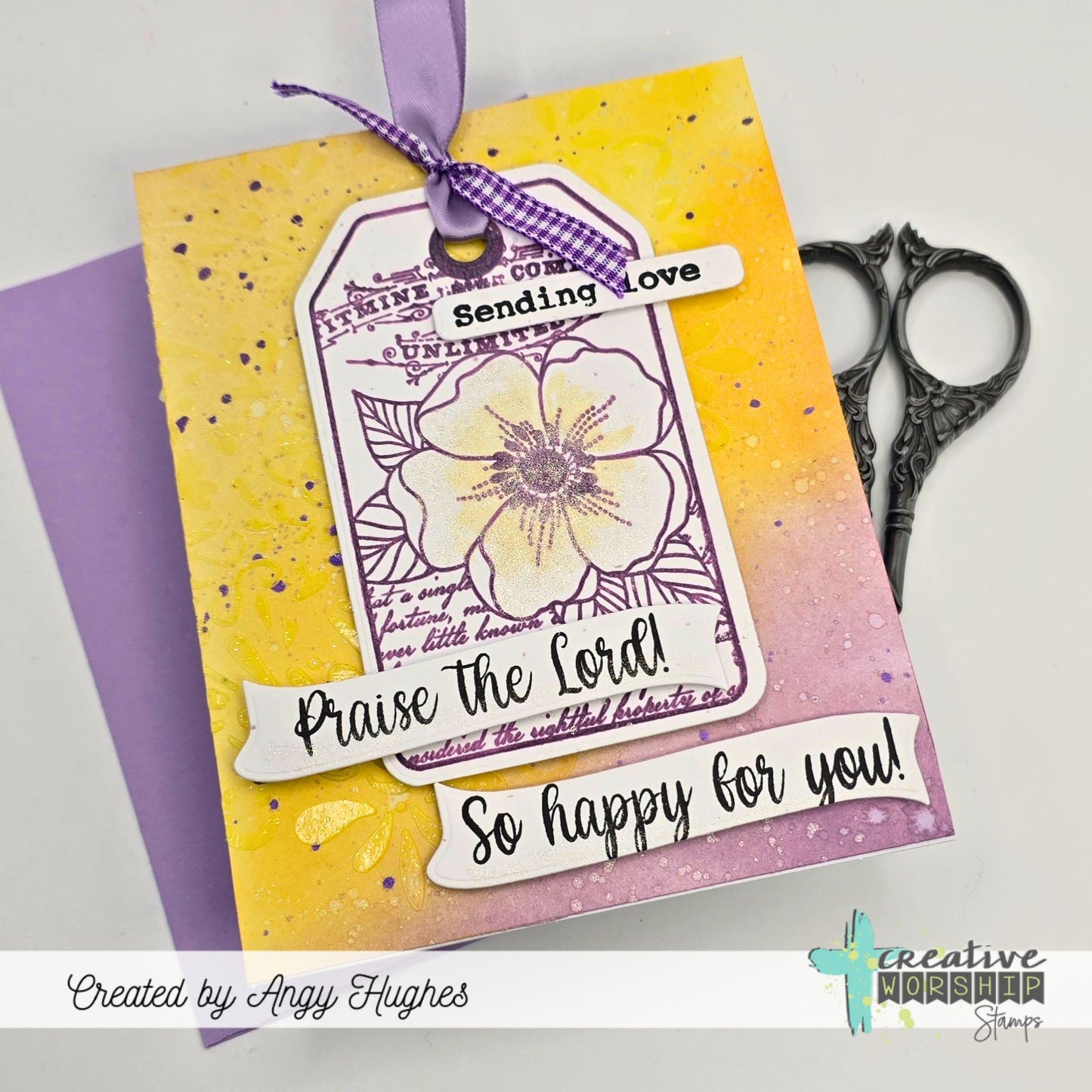 Spring Collage Tag Clear Stamp