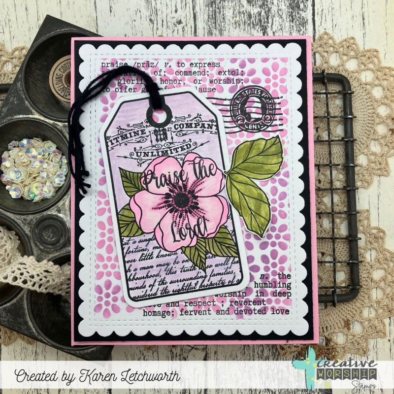 Spring Collage Tag Clear Stamp