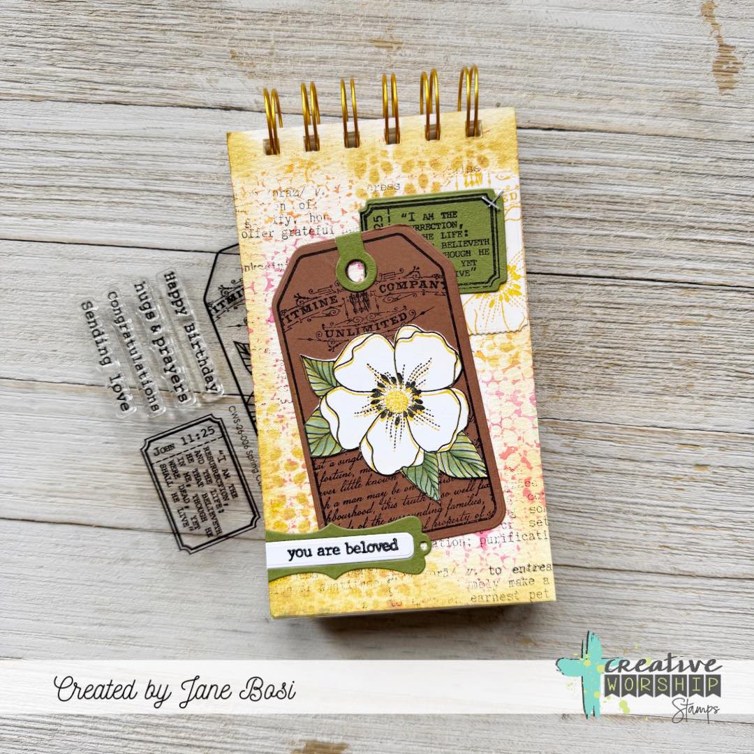 Spring Collage Tag Clear Stamp