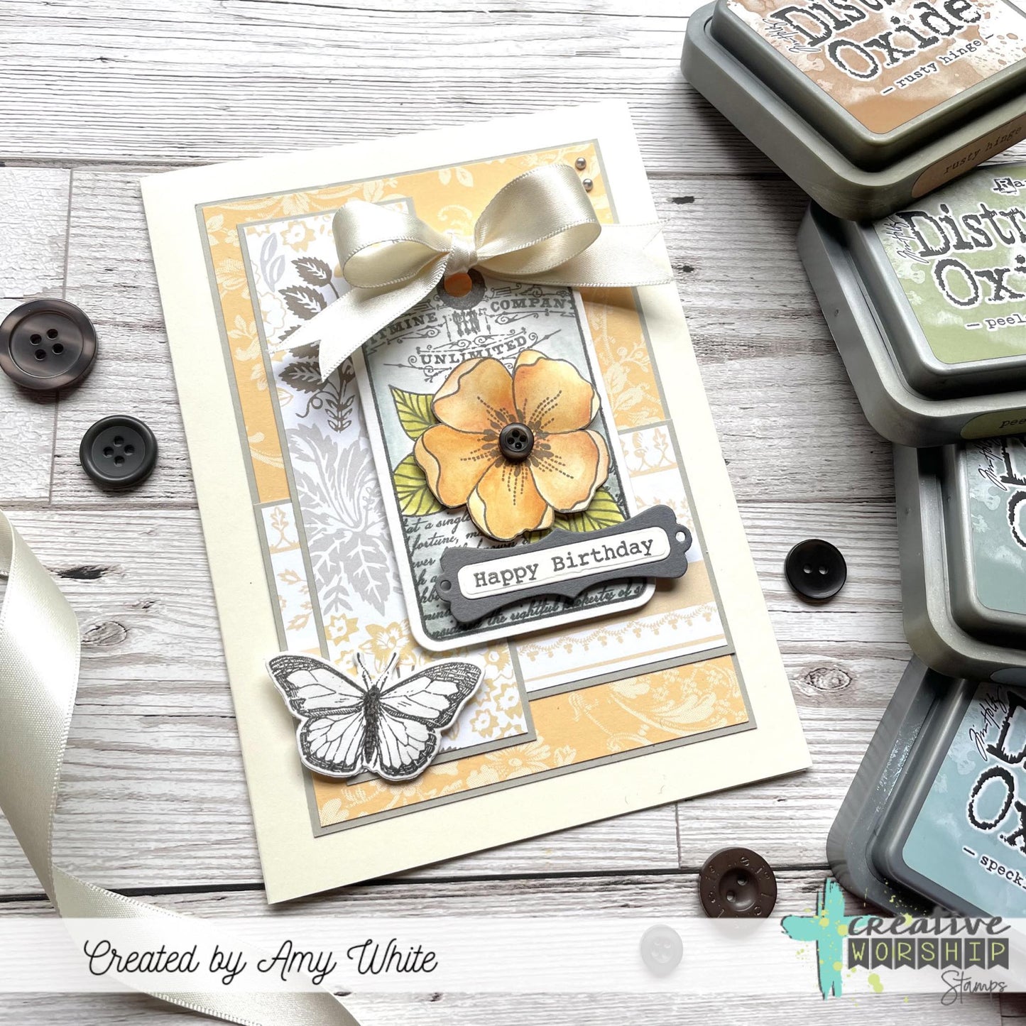 Spring Collage Tag Clear Stamp