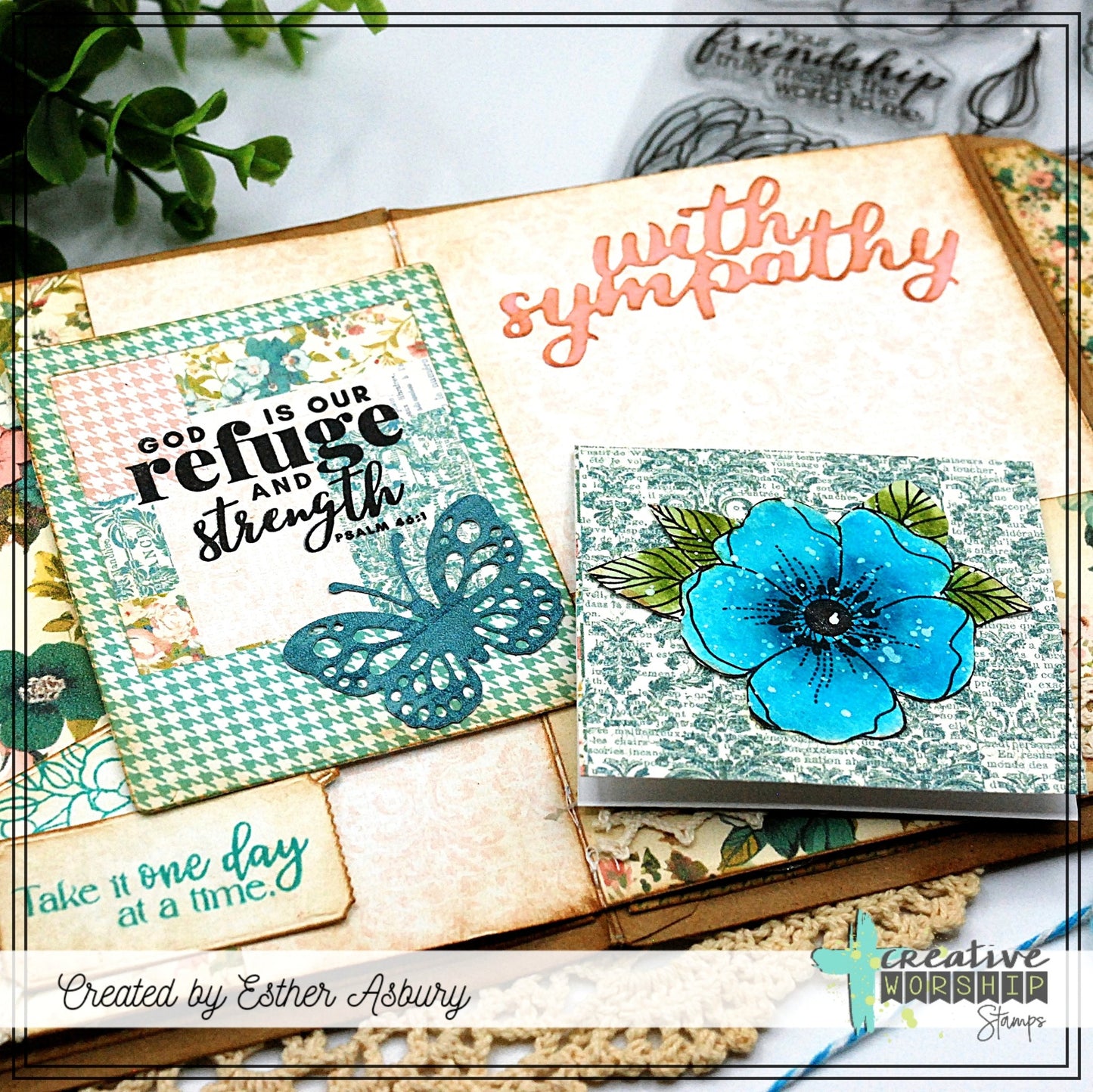 Spring Collage Tag Clear Stamp