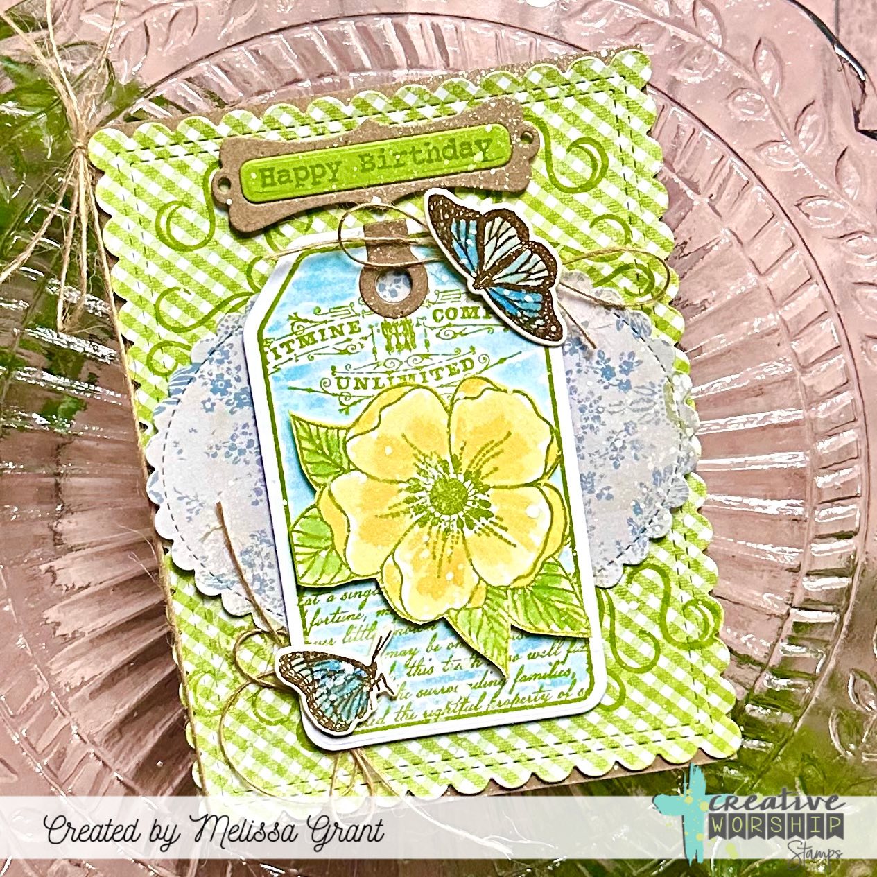 Spring Collage Tag Clear Stamp