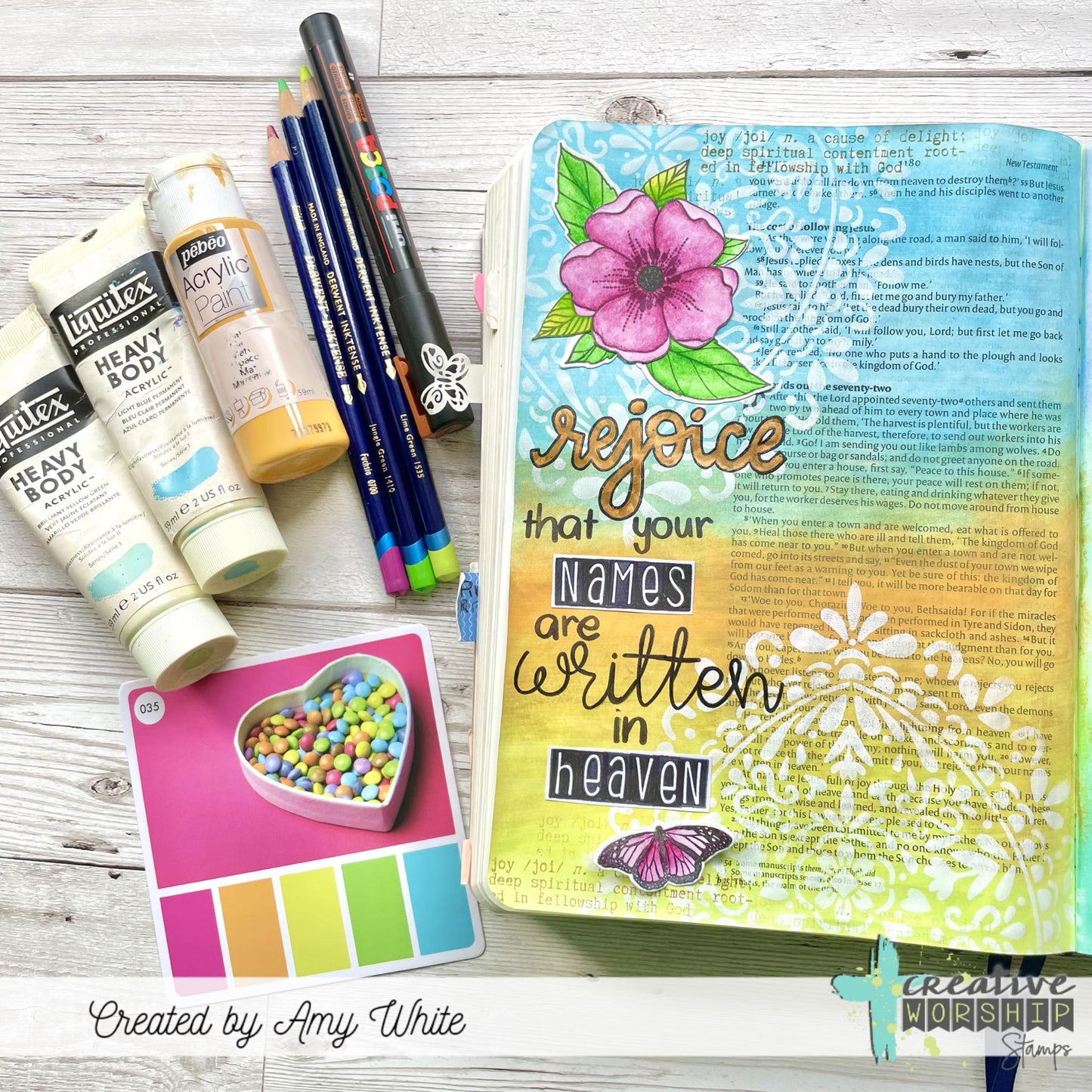 Spring Collage Tag Clear Stamp