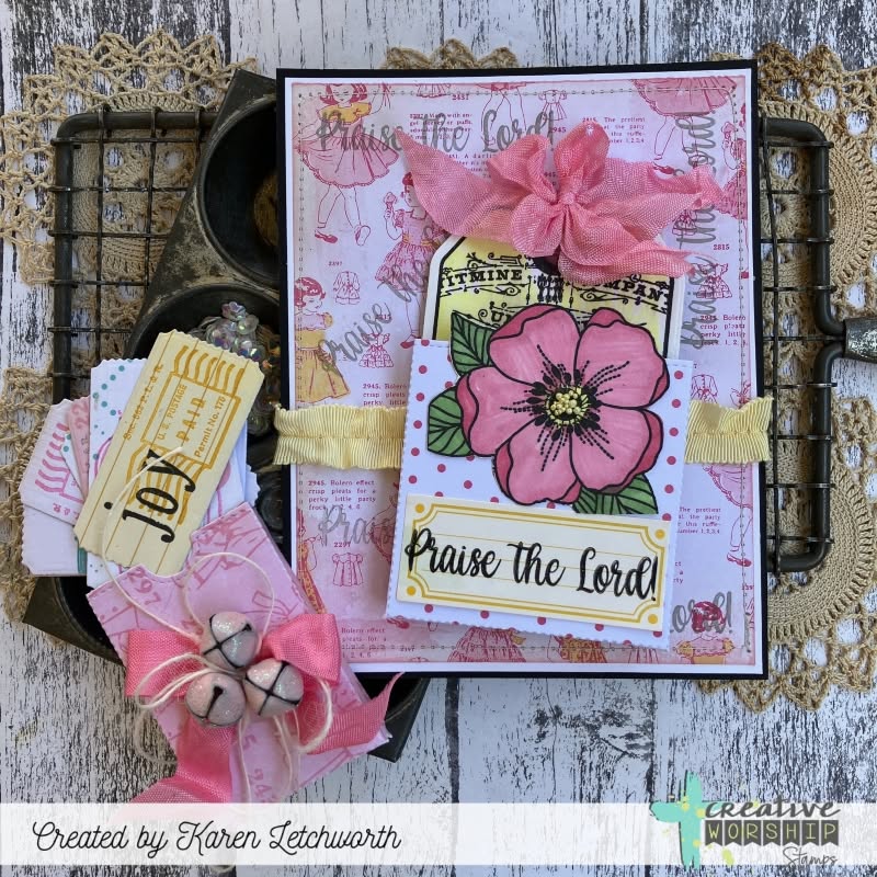 Spring Collage Tag Clear Stamp