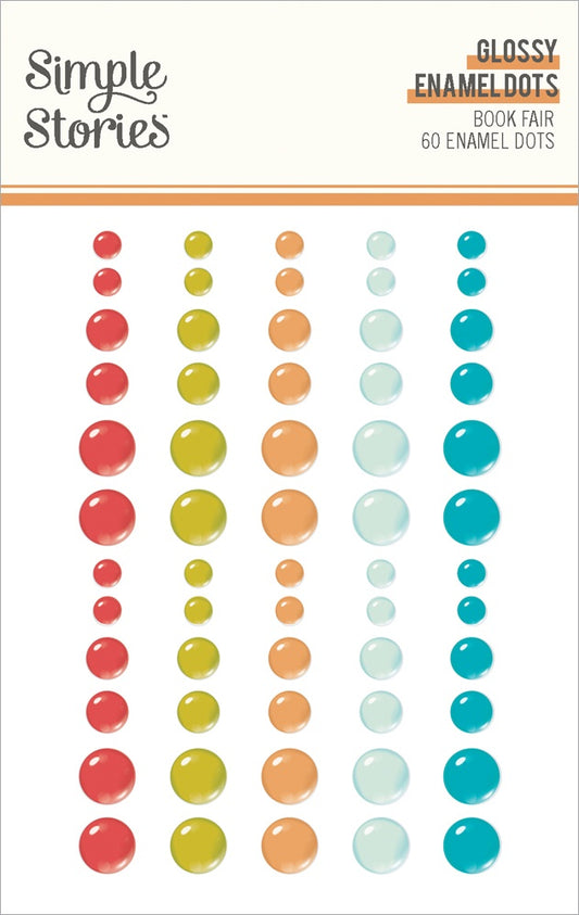 Simple Stories Book Fair Glossy Enamel Dots 60/pkg