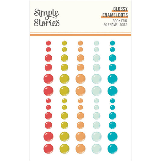 Simple Stories Book Fair Glossy Enamel Dots 60/pkg