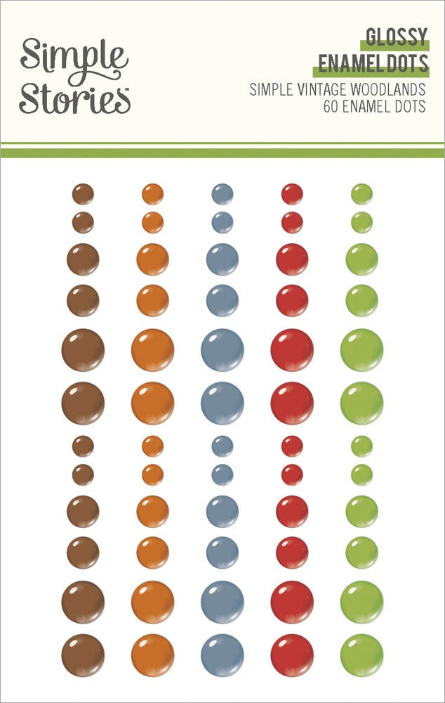 Simple Stories Simple Vintage Woodlands Glossy Enamel Dots 60/pkg