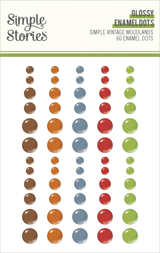 Simple Stories Simple Vintage Woodlands Glossy Enamel Dots 60/pkg