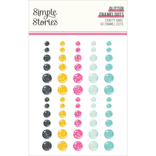 Simple Stories Crafty Babe Glitter Enamel Dots 60/pkg