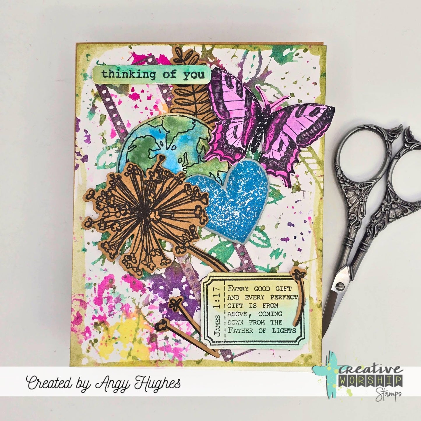 Summer Collage Tag Clear Stamp