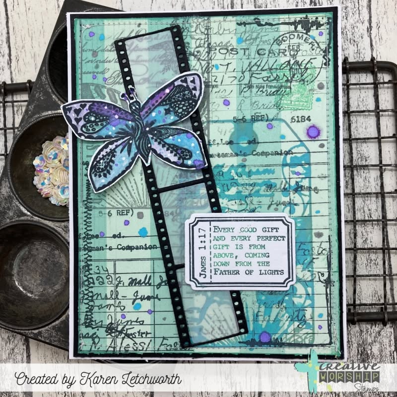 Summer Collage Tag Clear Stamp