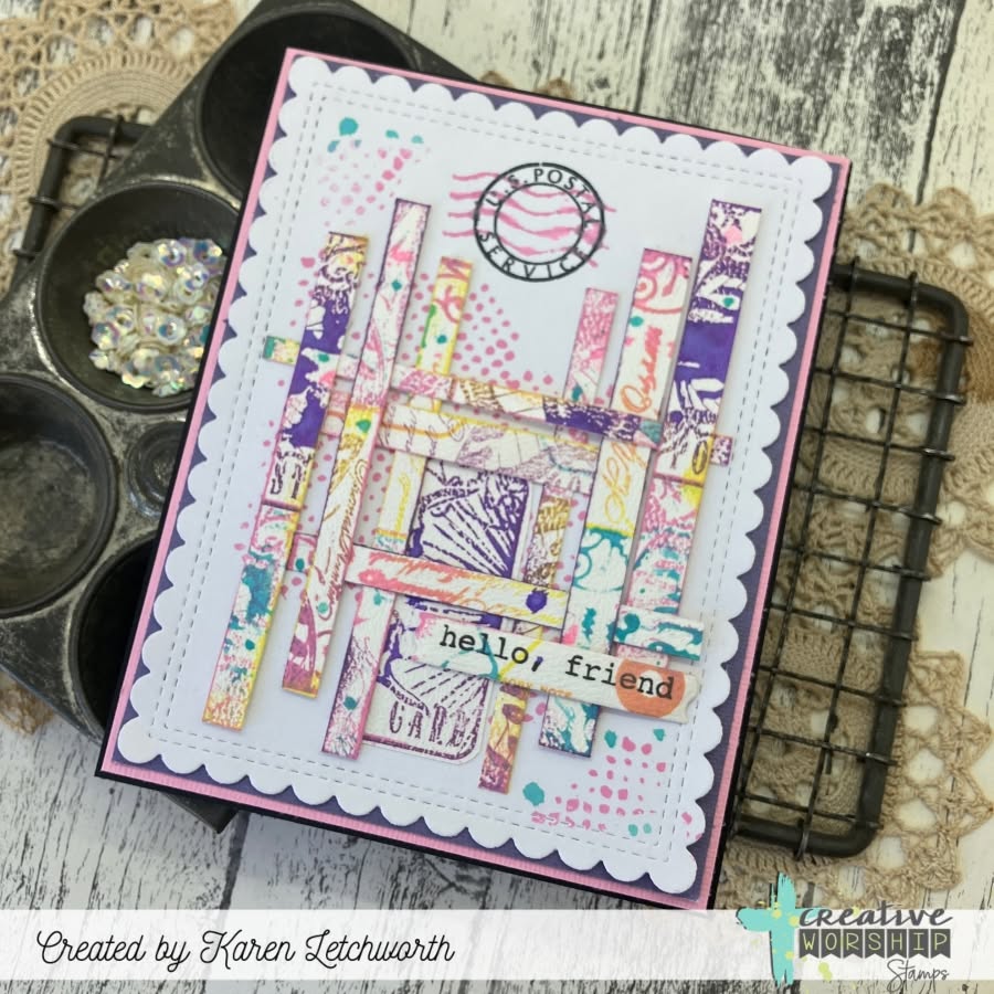 Summer Collage Tag Clear Stamp