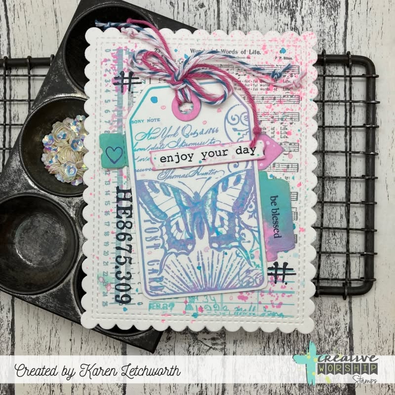 Summer Collage Tag Clear Stamp