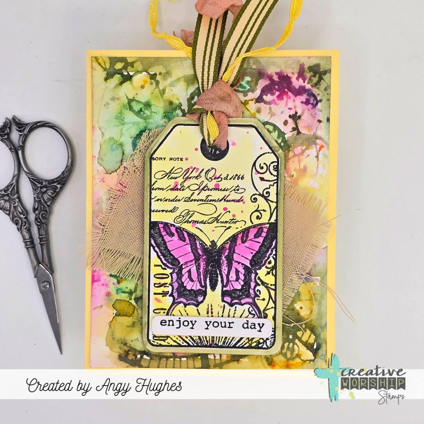 Summer Collage Tag Clear Stamp