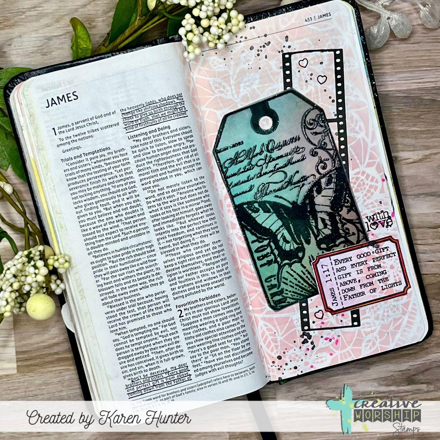 Summer Collage Tag Clear Stamp