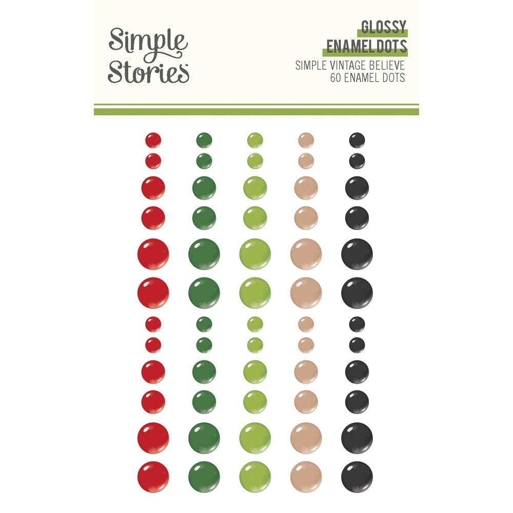 Simple Stories Simple Vintage Believe Glossy Enamel Dots 60/pkg
