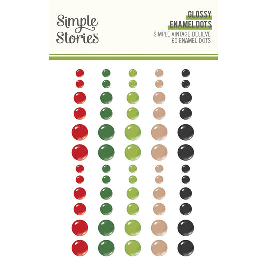 Simple Stories Simple Vintage Believe Glossy Enamel Dots 60/pkg