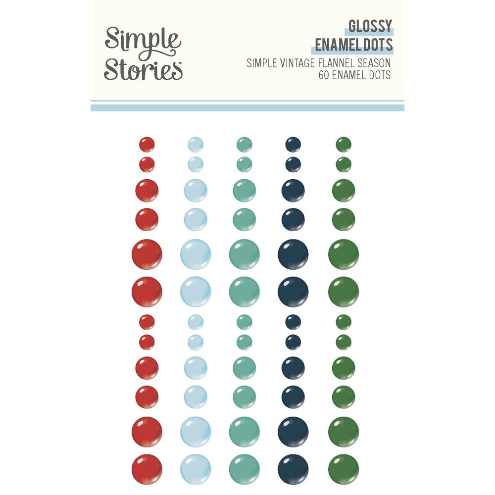 Simple Stories Simple Vintage Flannel Season Glossy Enamel Dots 60/pkg