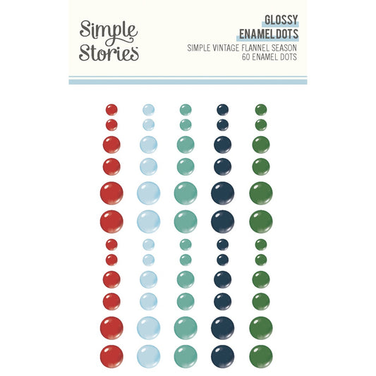 Simple Stories Simple Vintage Flannel Season Glossy Enamel Dots 60/pkg