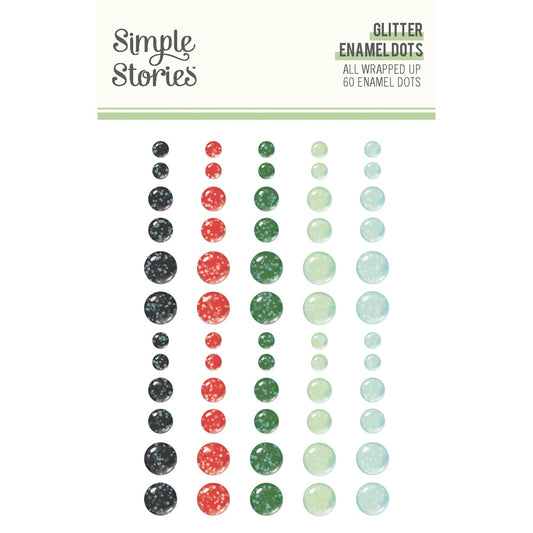 Simple Stories Simple All Wrapped Up Glitter Enamel Dots 60/pkg