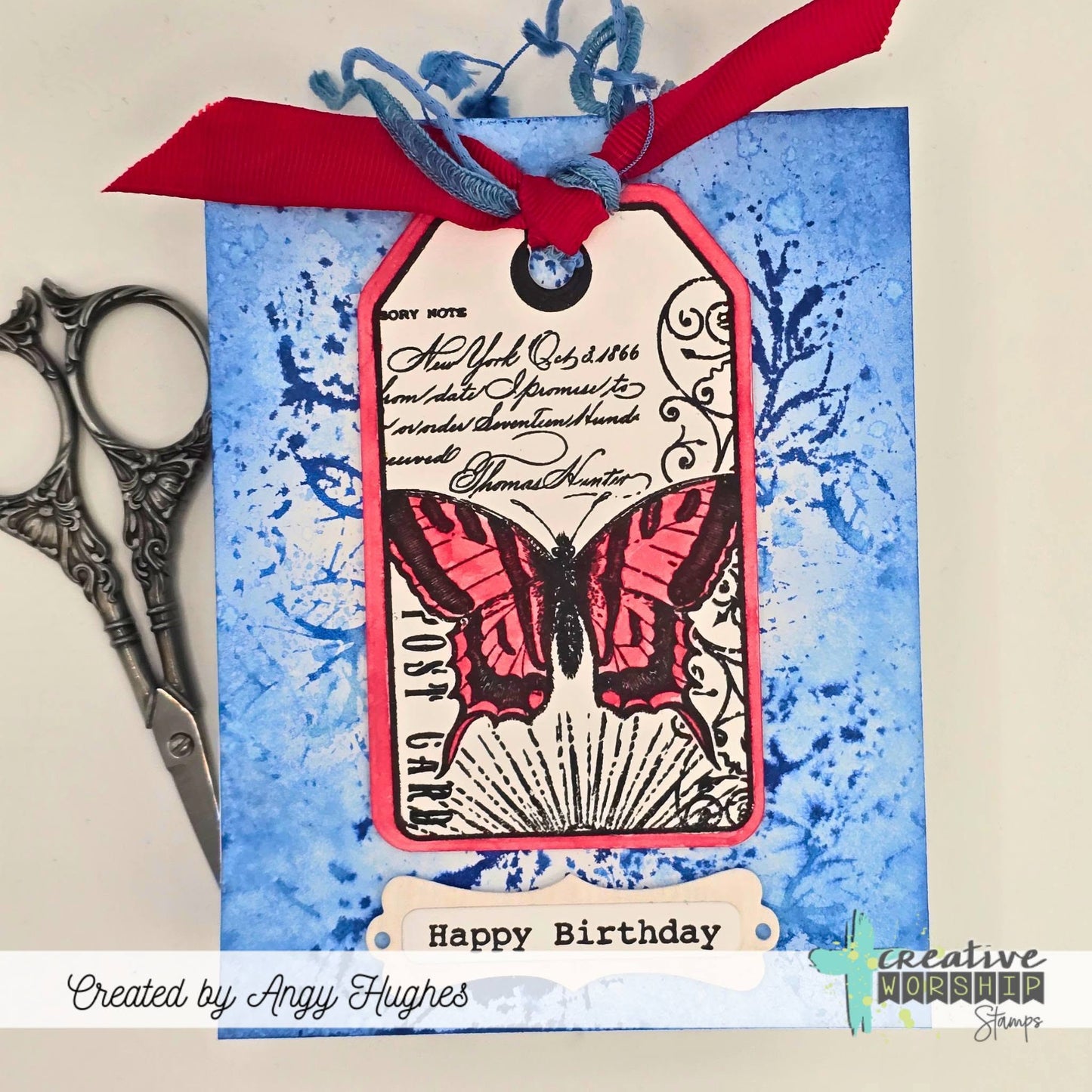 Summer Collage Tag Clear Stamp