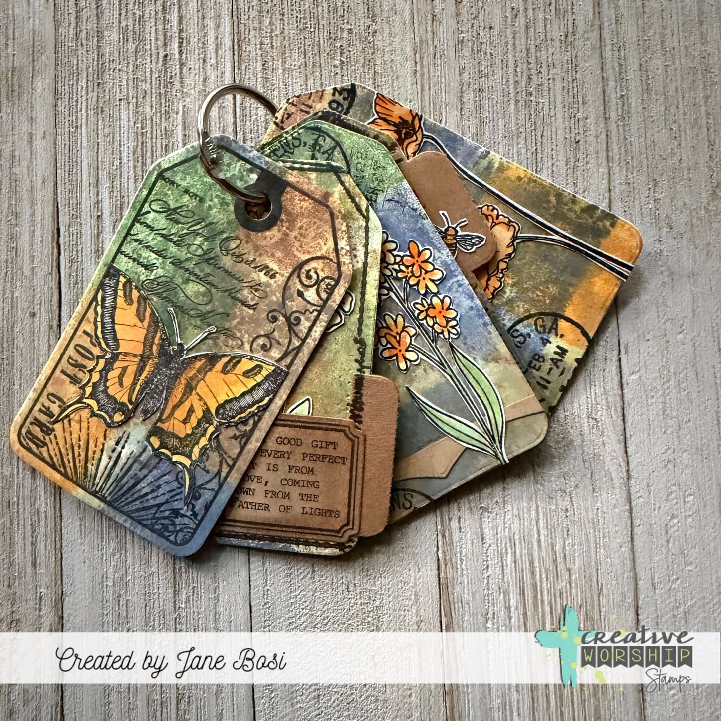 Summer Collage Tag Clear Stamp