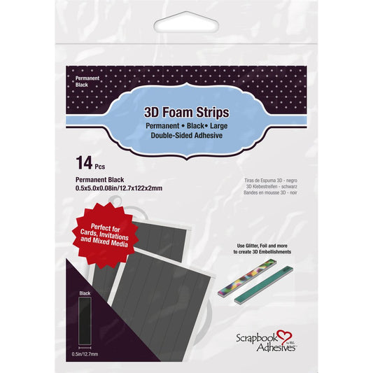3D Foam Strips Black 2mm