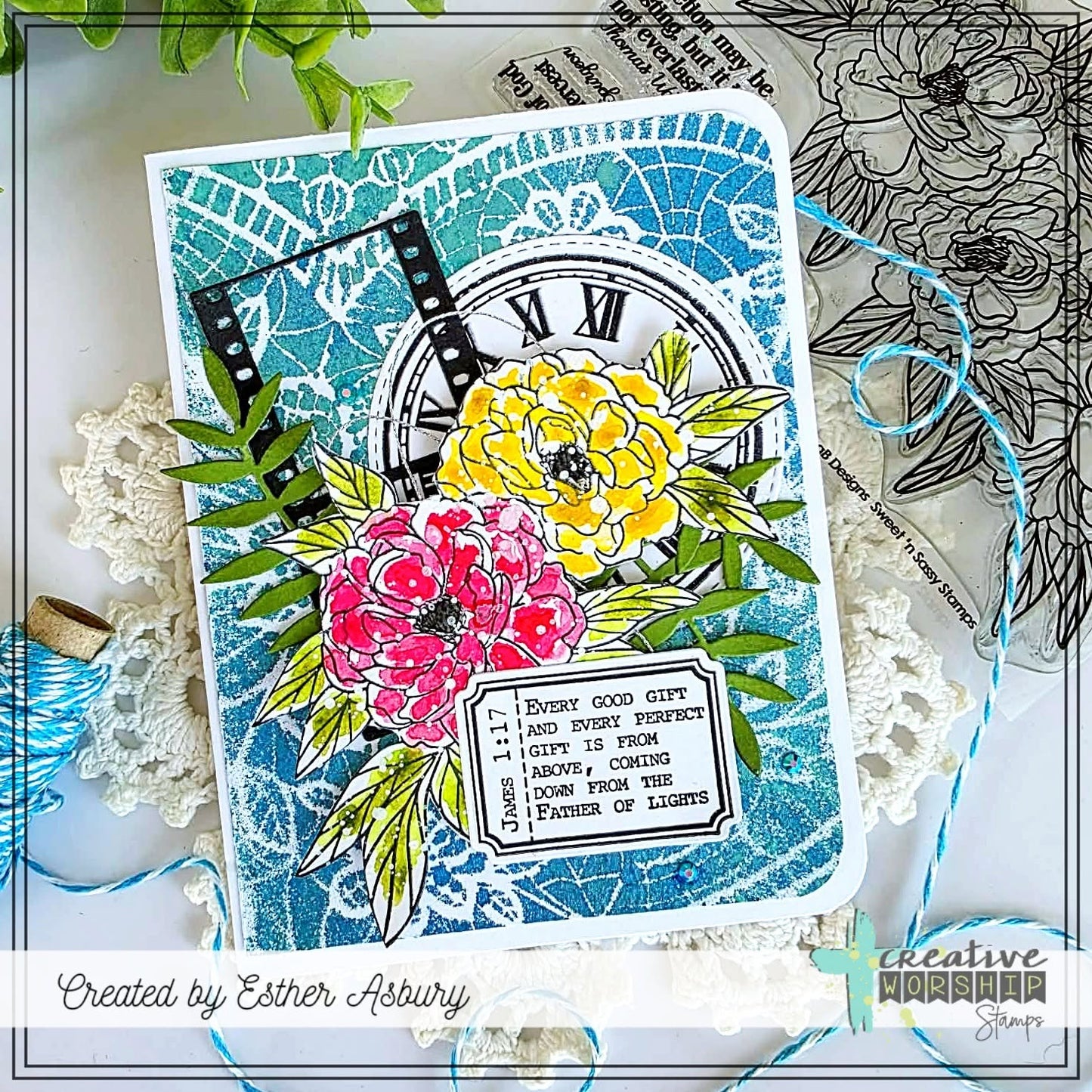 Peony Cluster Clear Stamp Set