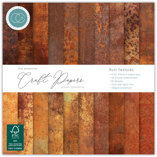 Craft Consortium Double-Sided  6"X6" Paper Pad - Rust - 40 sheets