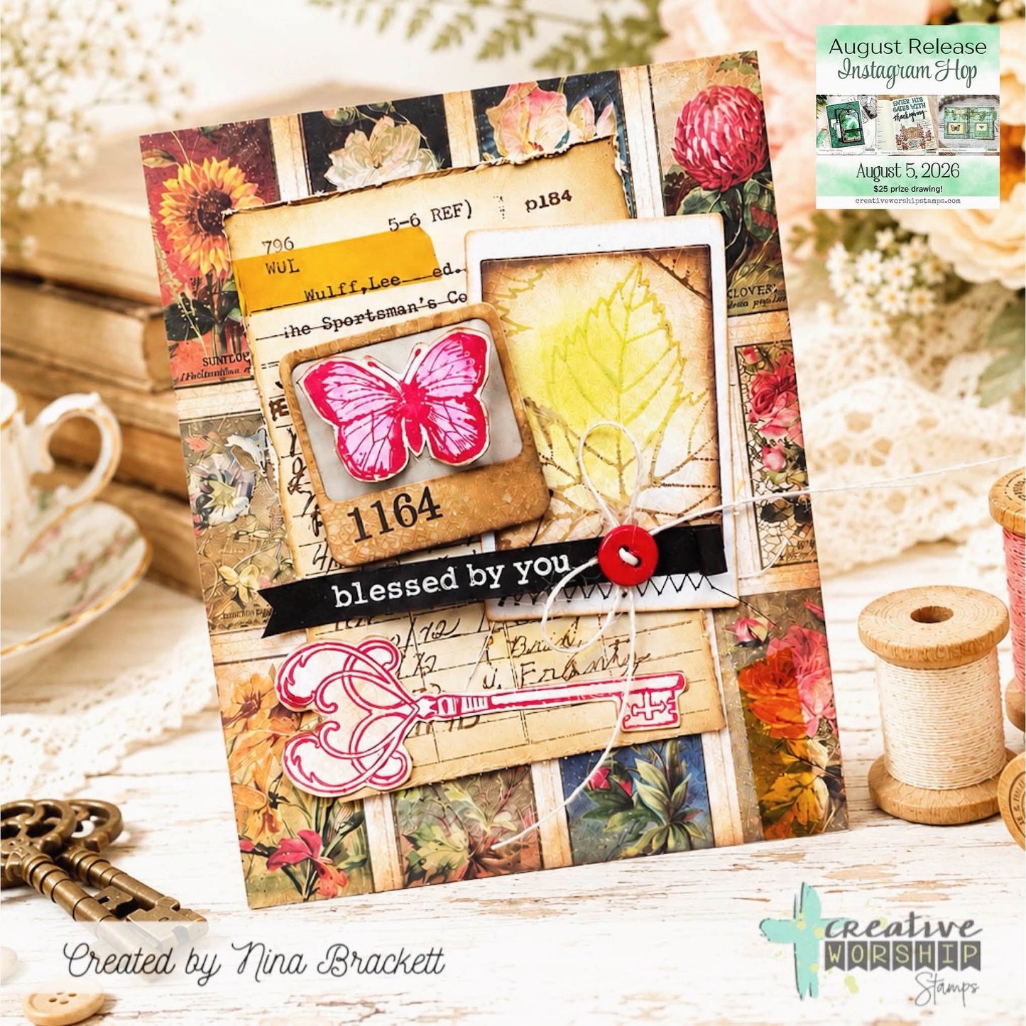 Autumn Collage Tag Clear Stamp