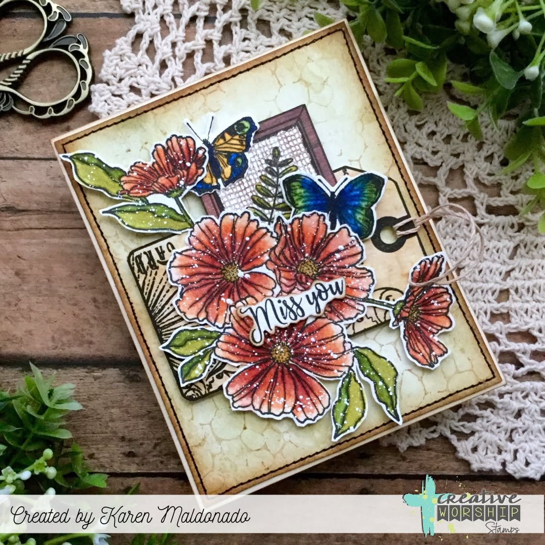 Summer Collage Tag Clear Stamp