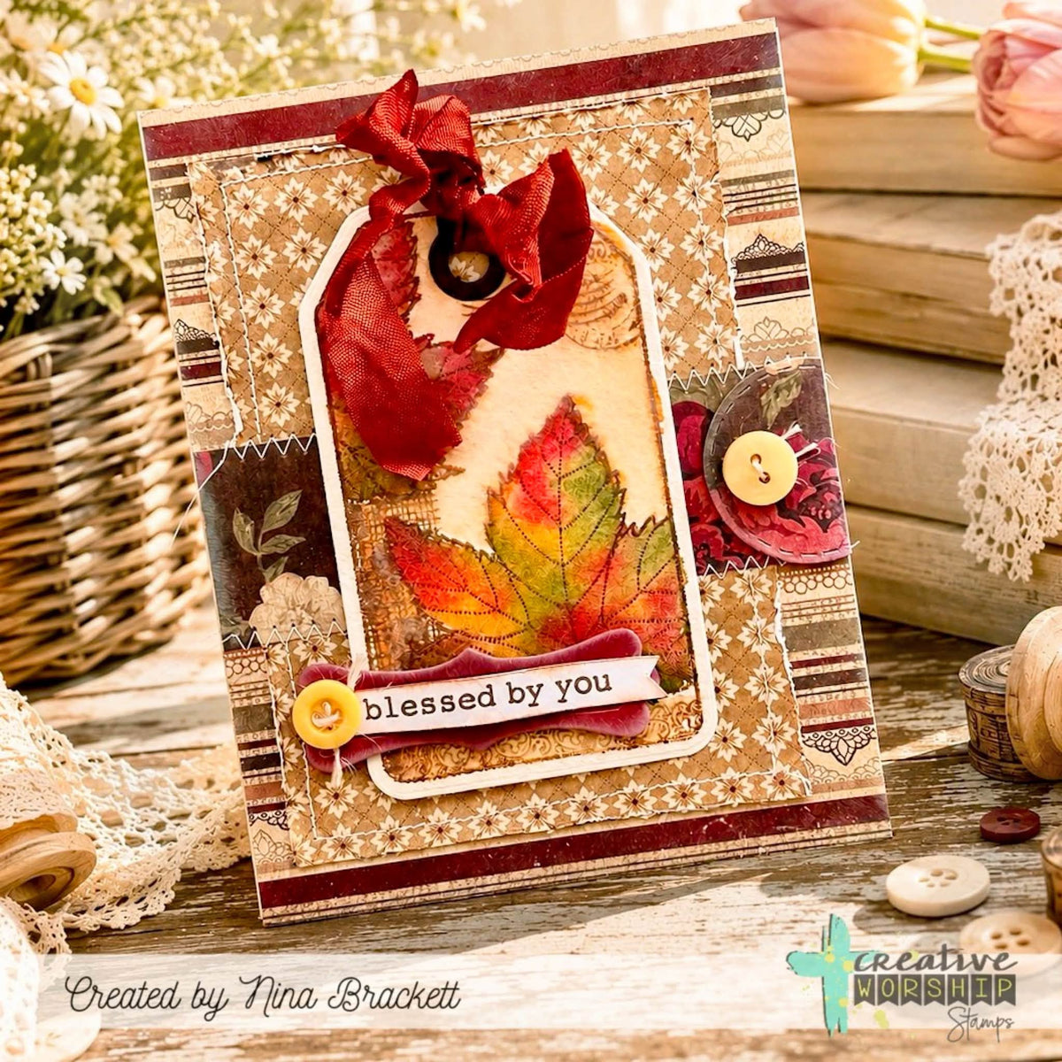 Autumn Collage Tag Stamp & Die Bundle
