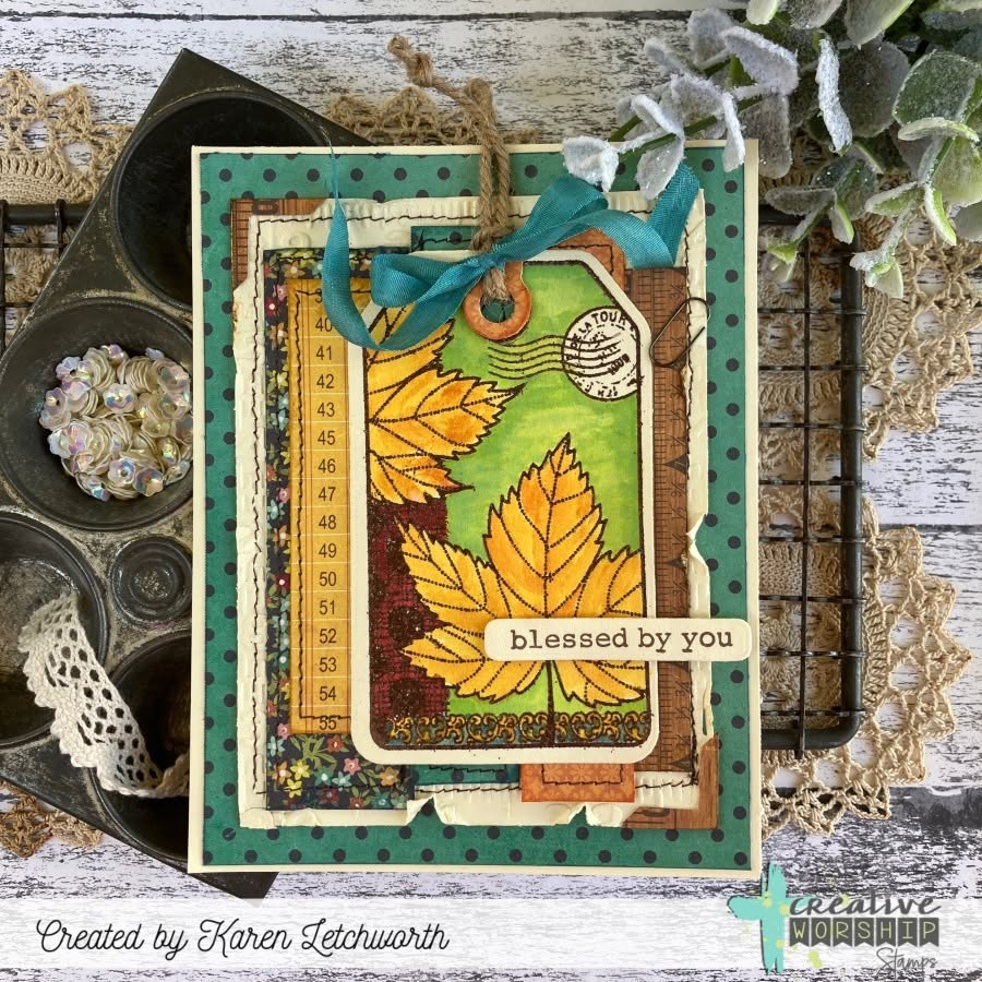 Autumn Collage Tag Stamp & Die Bundle