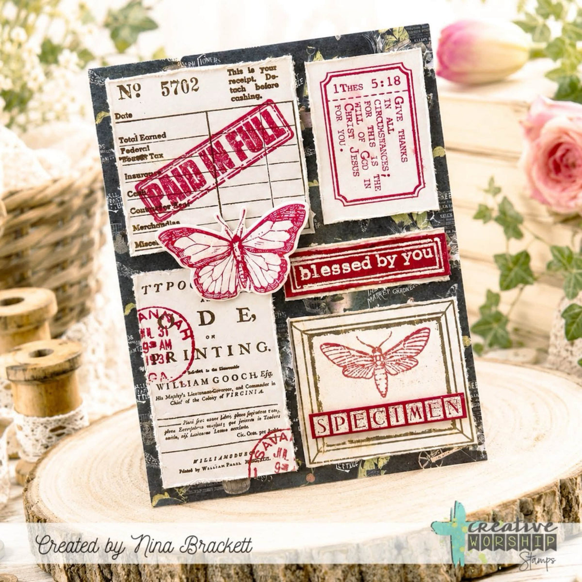 Vintage Snippets Clear Stamp Set