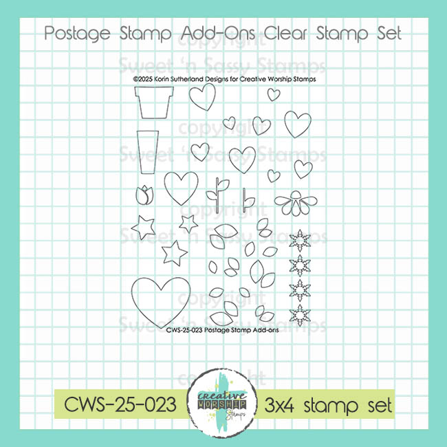 Postage Stamp Add-Ons Clear Stamp Set