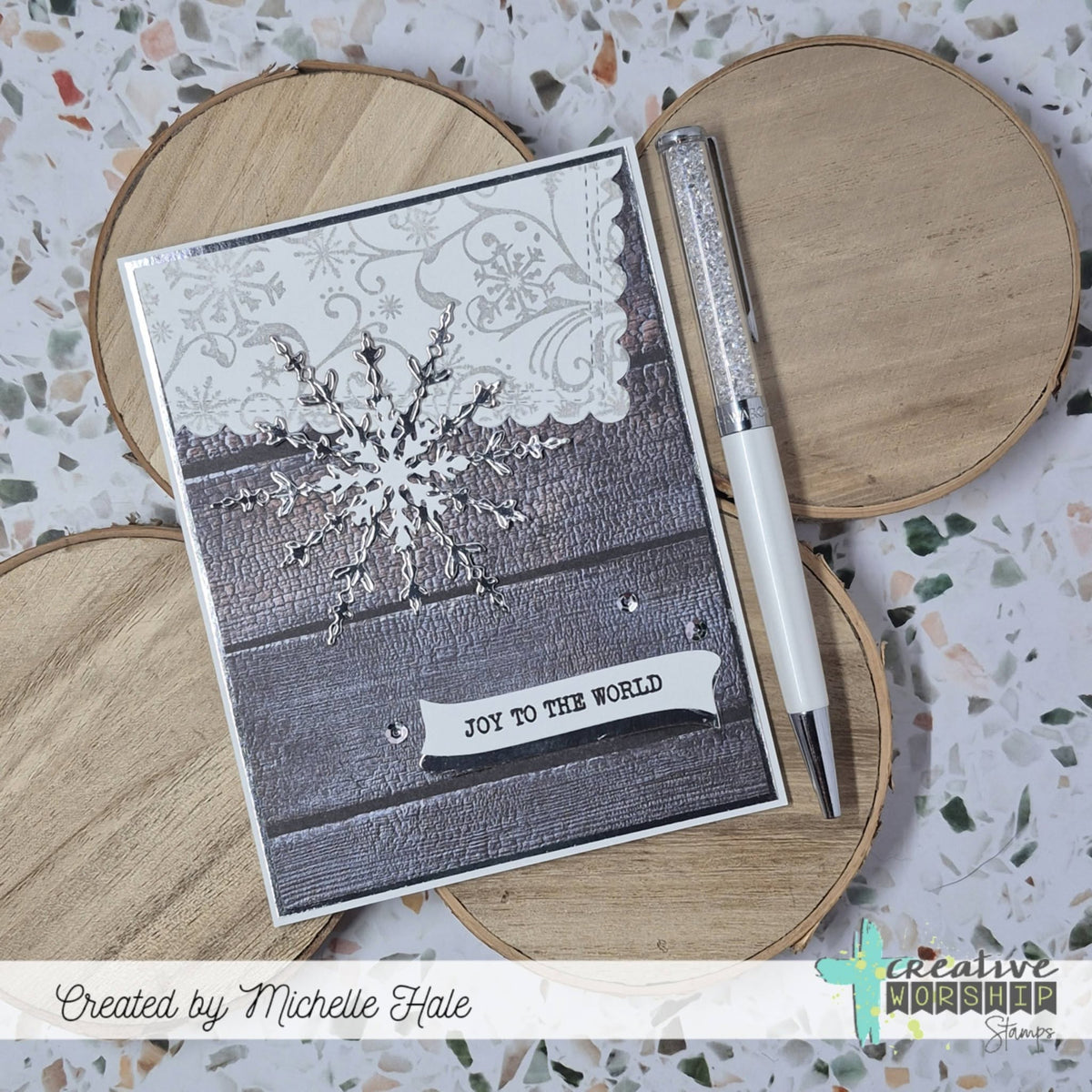 Snowflake Whimsy Background Clear Stamp