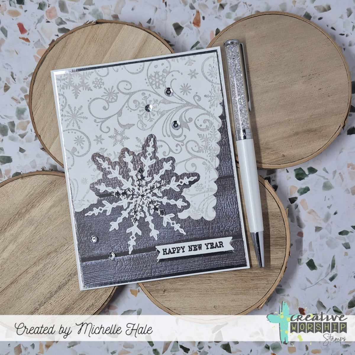 Snowflake Whimsy Background Clear Stamp