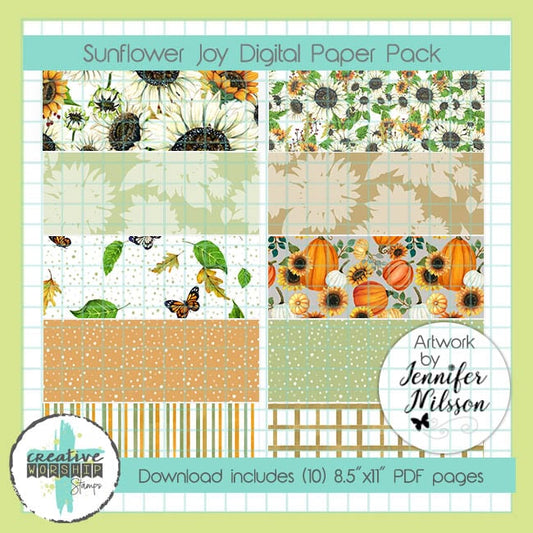 Sunflower Joy Digital Paper Pack PDF