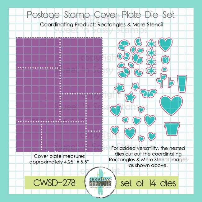 Postage Stamp Cover Plate Die Set