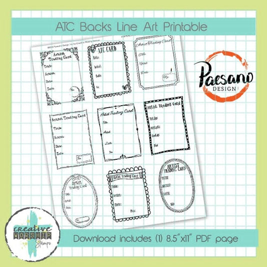 ATC Backs Line Art Printable PDF