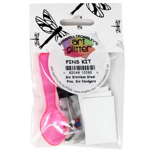 Art Glitter Pins Kit - 6 Stainless Steel Pins, 1 Spoon & 6 Noodgers