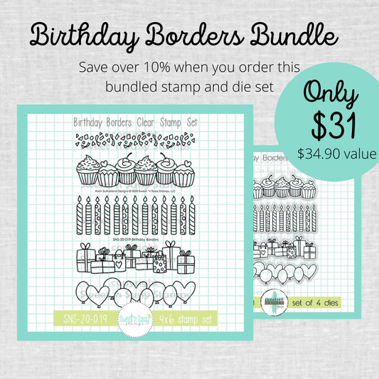 Birthday Borders Stamp & Die Bundle