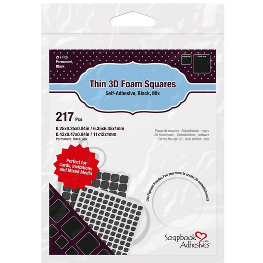 3D Foam Squares Black Variety Pack 1mm