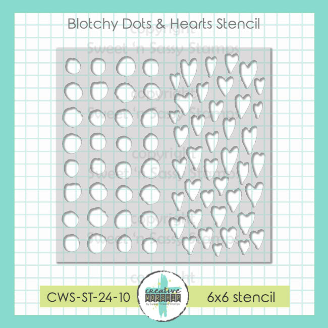 Blotchy Dots & Hearts Stencil