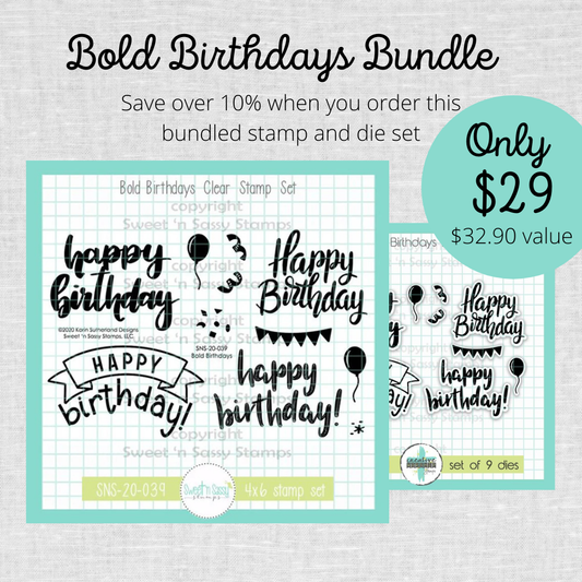 Bold Birthdays Stamp & Die Bundle